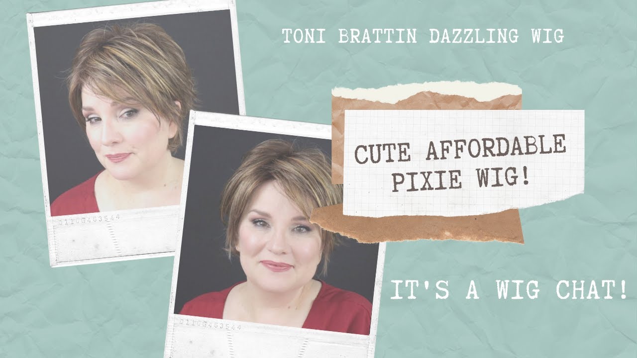WIG CHAT! CUTE AFFORDABLE PIXIE WIG / TONI BRATTIN DAZZLING WIG in BROWN BLONDE / Cute Summer Wig