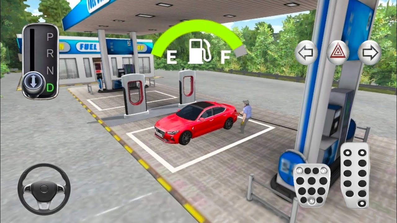New Maroon Hyundai Genesis G70  Refueling Mountain Road Gas Station 3D Driving Class Simulation 2026