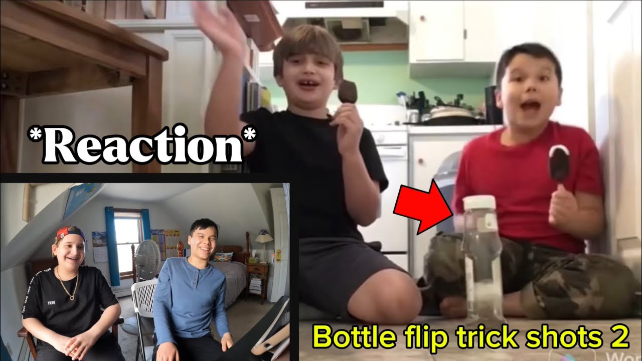 REACTING to my OLD Trick Shot Videos - Episode 3: Bottle flip trick shots 2