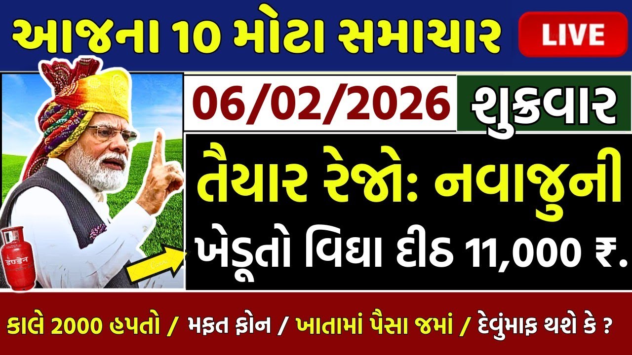 આજના તાજા સમાચાર/ લોનમાફ, ખેડૂતો: 10000 સહાય,3 યોજના,મોદી: ભેટ, 2000 હપ્તો,નવા નિયમ/ khedut samachar