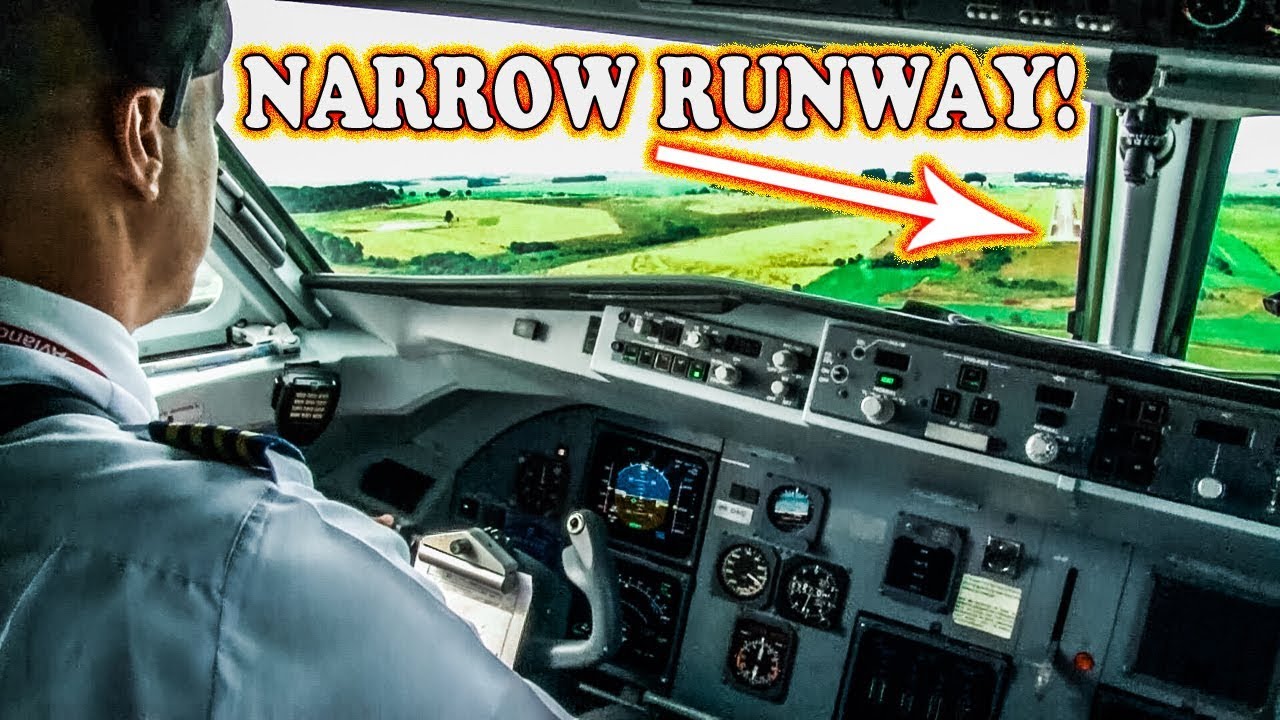 Landing Avianca Fokker on a VERY NARROW RUNWAY!