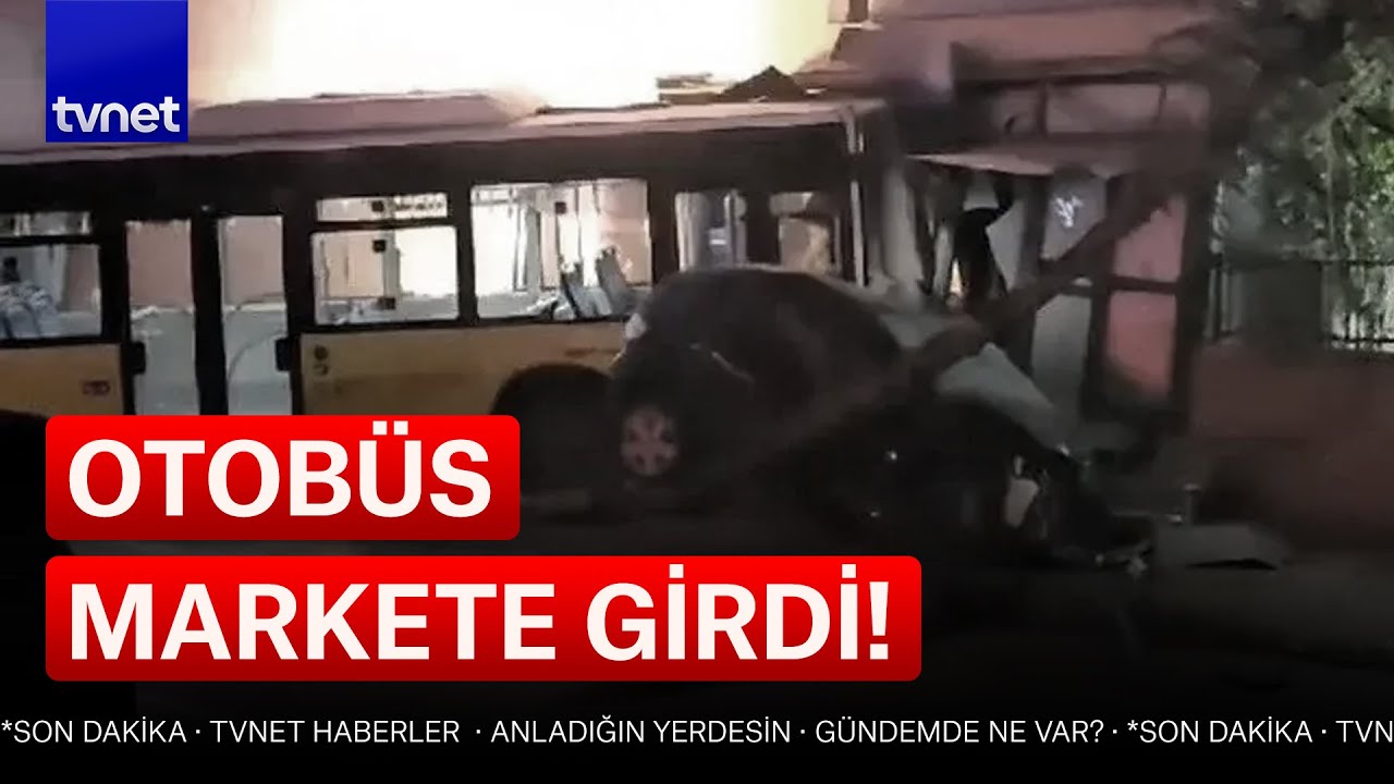 Kartal'da markete giren İETT otobüsünde yangın!