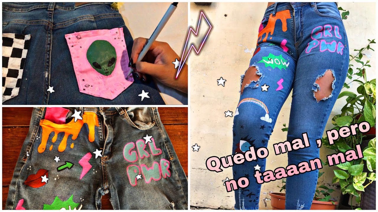 ✨PINTANDO MI JEANS | ¿hice un desastre ? 🤦🏻‍♀️