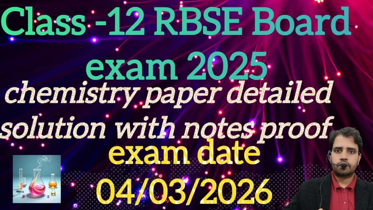 ||Class-12 RBSE CHEMISTRY Board exam2026||Detailed solution with  proof||By Kumbhaj sir||