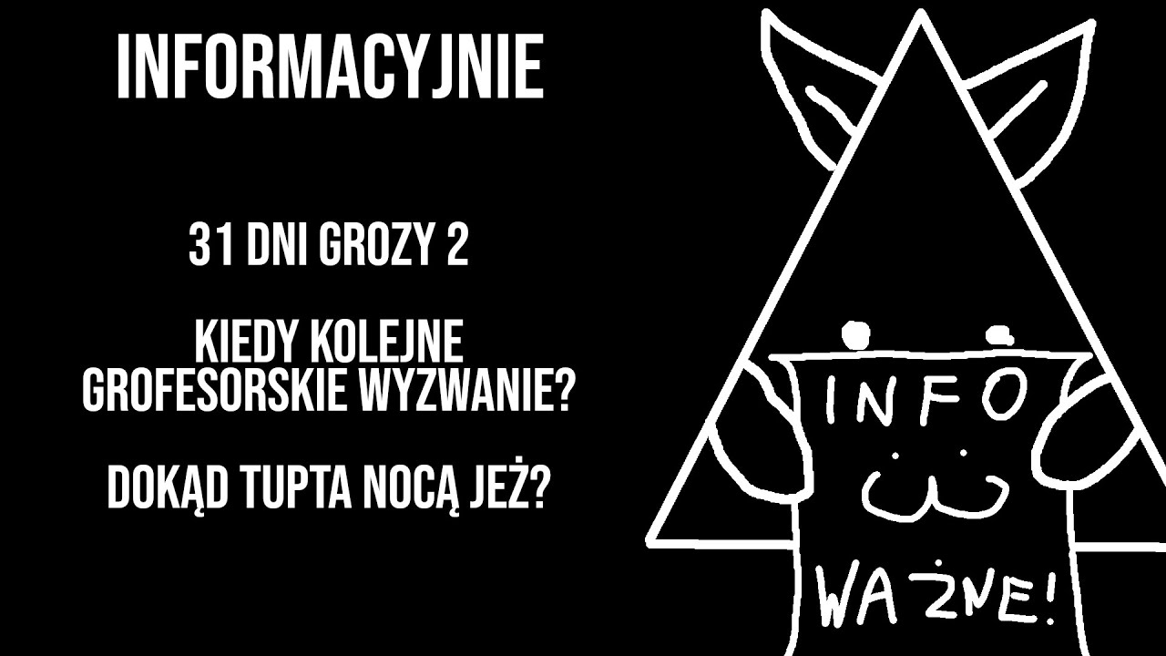 Informacyjnie #1 - 31 Dni Grozy 2, nowe Grofesorskie Wyzwanie kiedy?