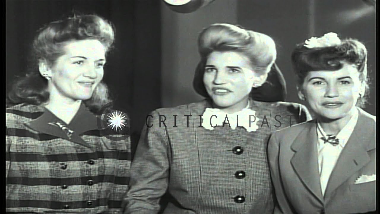 Andrews Sisters Patricia Marie, Maxine Angelyn and Laverne Sophie singing Boogie ...HD Stock Footage