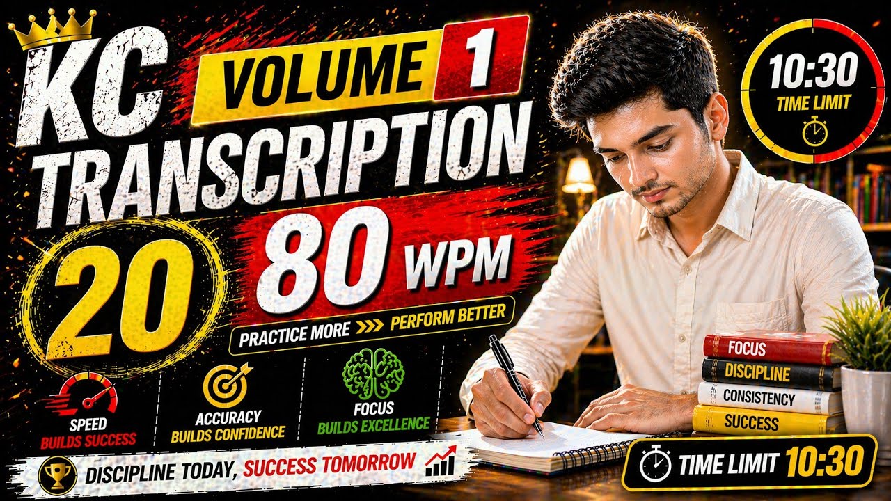 Kailash Chandra Volume 1 Transcription -20 @80WPM