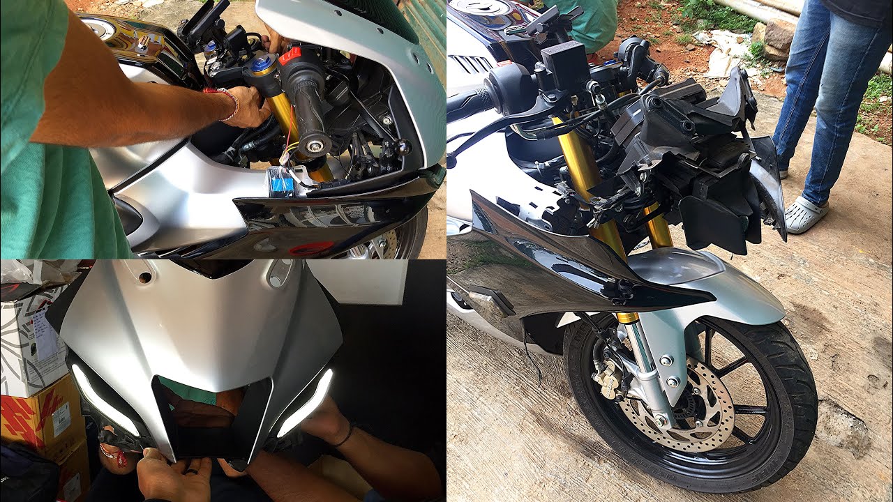 DRL സെറ്റ് ച്യെതു guyz🔥❣️ R15V4 DRL work. Grab rail for r15v4