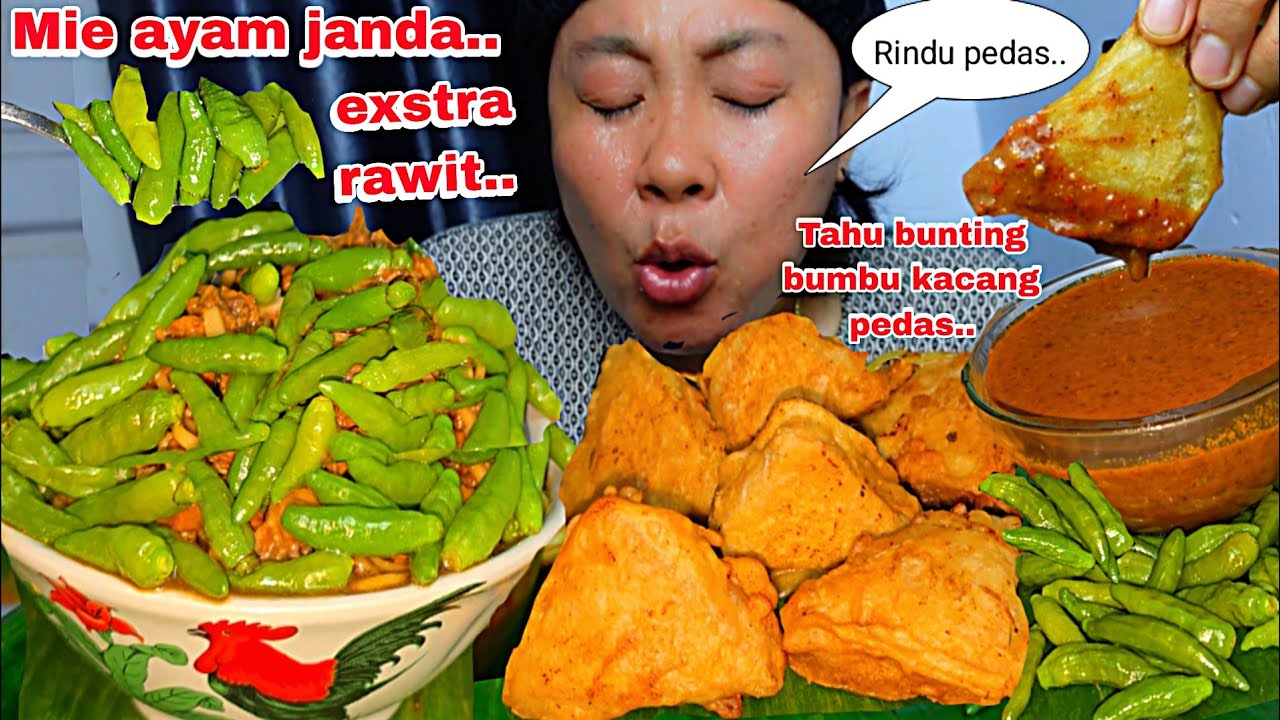 MIE AYAM JANDA EXSTRA CABE RAWIIT & TAHU BUNTING KUAH KACANG PEDAS 🤤‼️