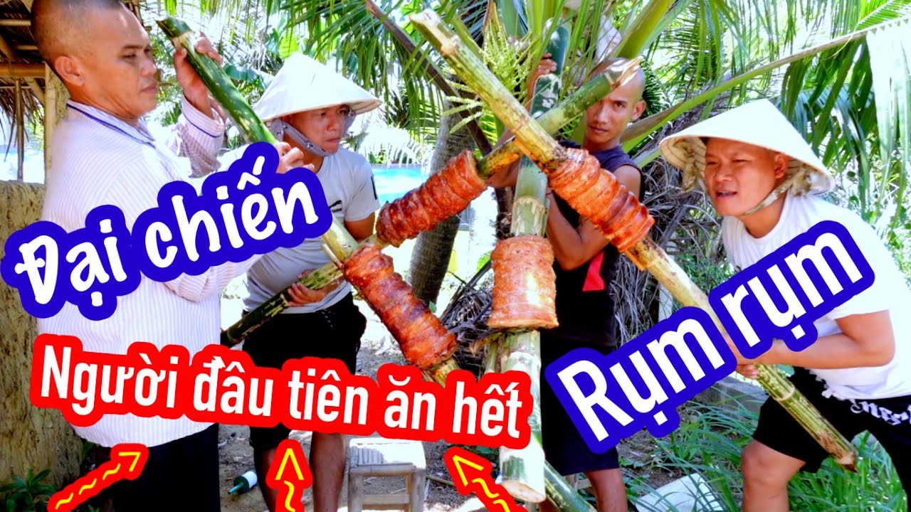 Bó Tảng Thịt Heo Vào Cây Tre Quay Giòn Rụm - Người Đầu Tiên Ăn Hết Miếng Heo Quay | Son Duoc Vlogs