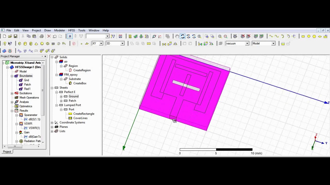 Microstrip X-band Antenna with Improvement in Performance Using DGS