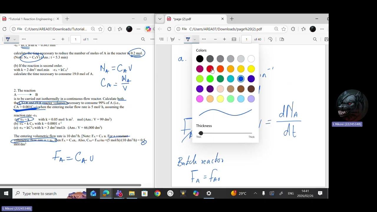 REACTION ENGINEERING TUT 1 SOLUTION PART 2