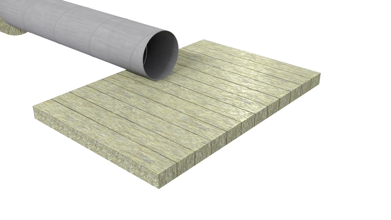 Thermal insulation of circular duct with PAROC Hvac Lamella Mat AluCoat