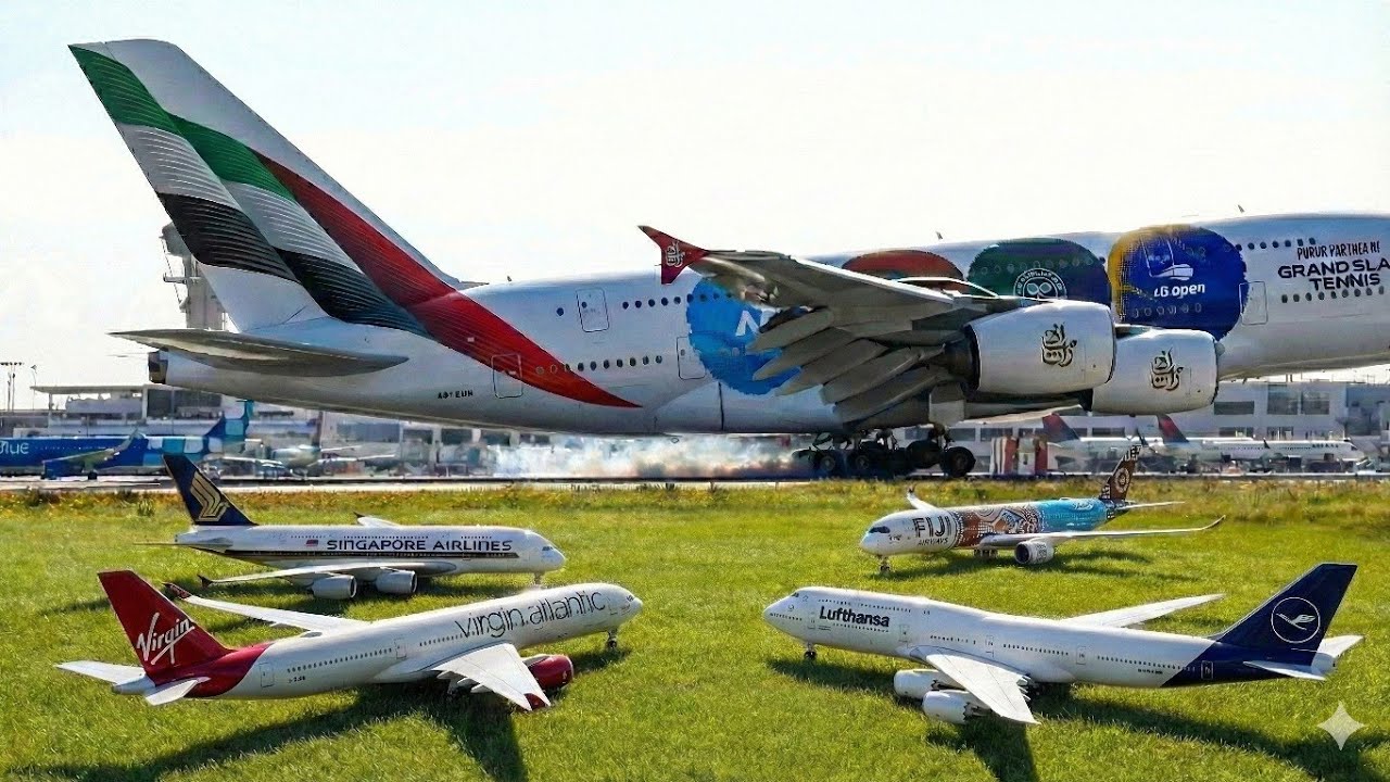 LAX Plane Spotting: Massive A380s & 747s Landing & Departing (Emirates Special Livery)