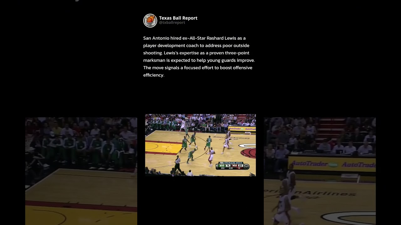 Spurs welcome sharpshooter Rashard Lewis to develope the outside game. 