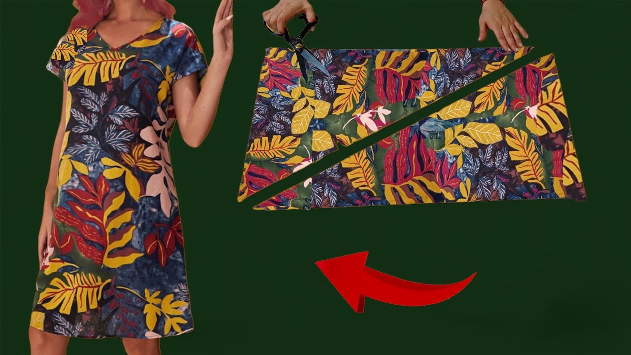 🔥ВАУ✂️Ткань всего 1 метр 🧵Летние стильные платья кроим и шьём за 10 минут 💃 Летние трендовые платья