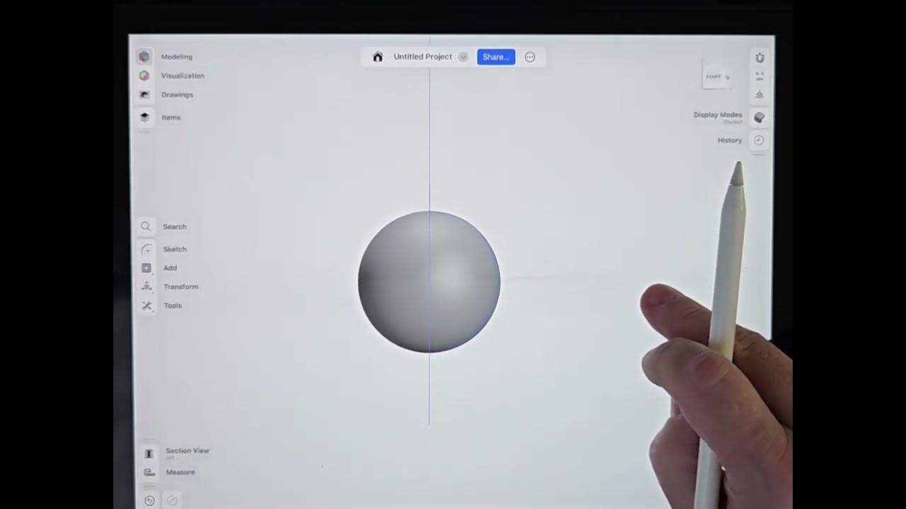 Как создать сферу или шар в Shapr3d.