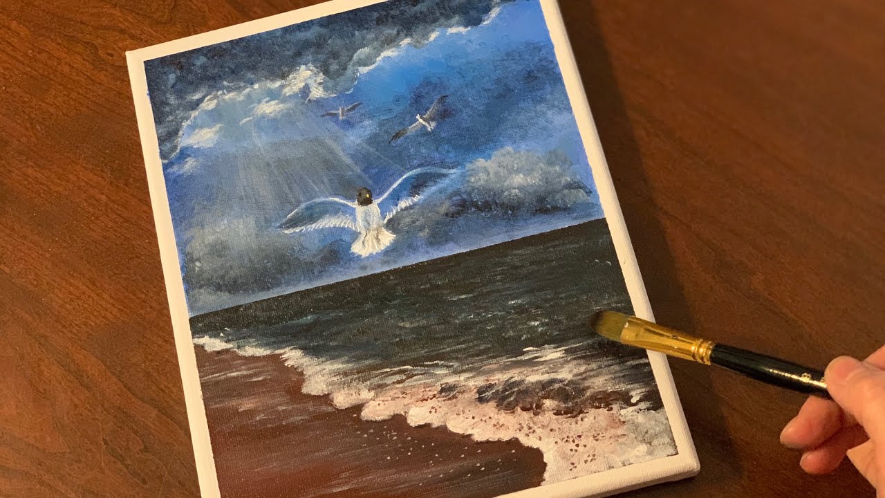 Flying into Hope/Easy Acrylic Painting for Beginner/Step by Step/Painting Tutorials/ Painting ASMR