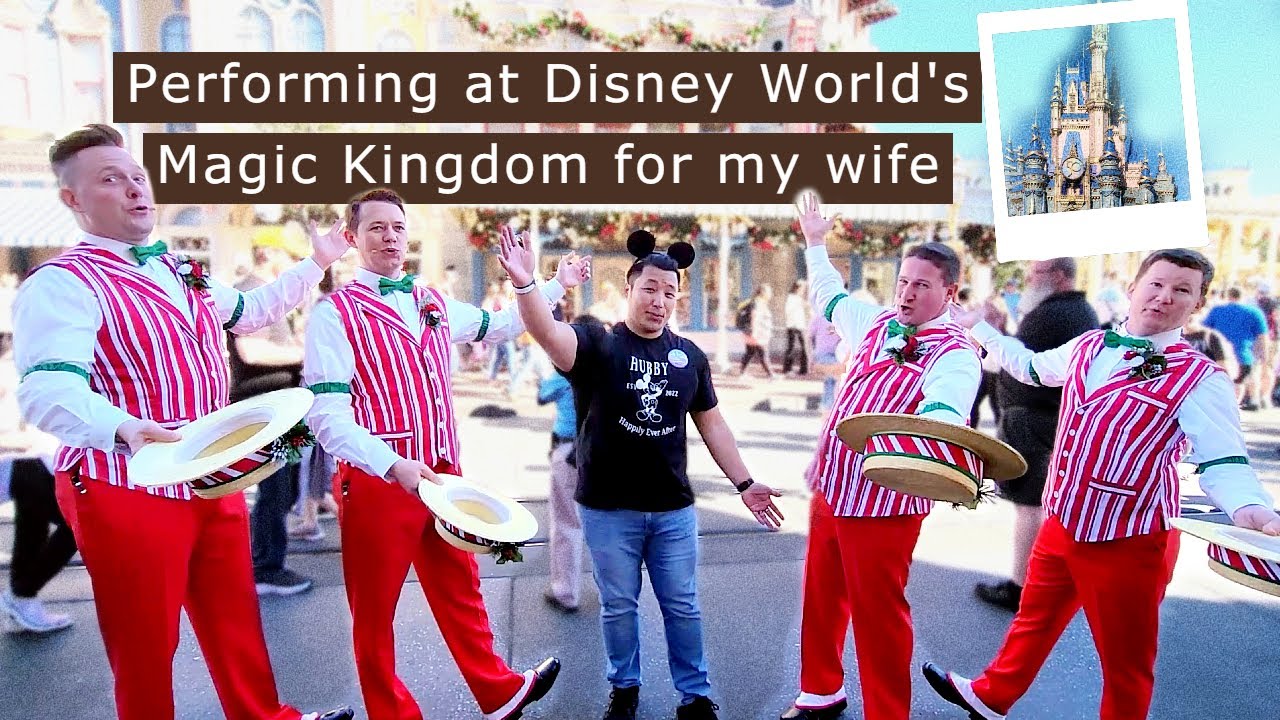 Nathan sings with the Dapper Dans at Walt Disney World's Magic Kingdom!