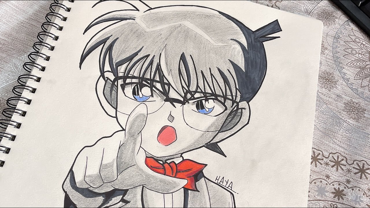 رسم المحقق كونان أنمي - (Conan) خطوة بخطوة مع هيا