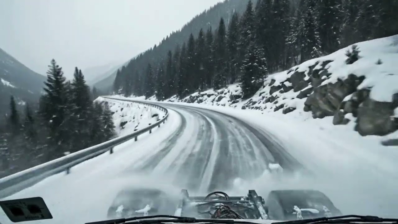 Would You Dare Drive This Truck Here in Winter? 😱❄️🚛 #dashcam #truck #snowroad #viralshorts