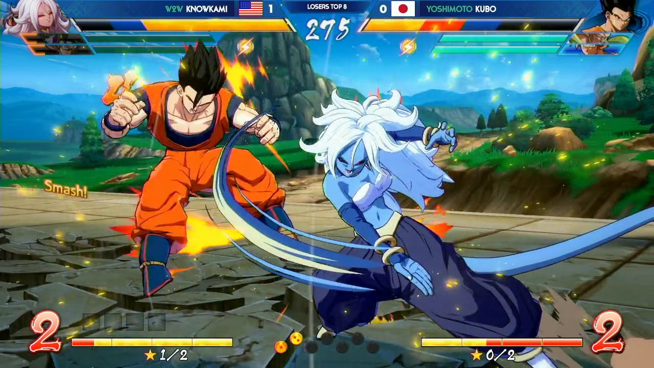 EVO 2018 - Dragonball Fighters Z - W2W | KnowKami vs Yoshimoto | Kubo - Top 8