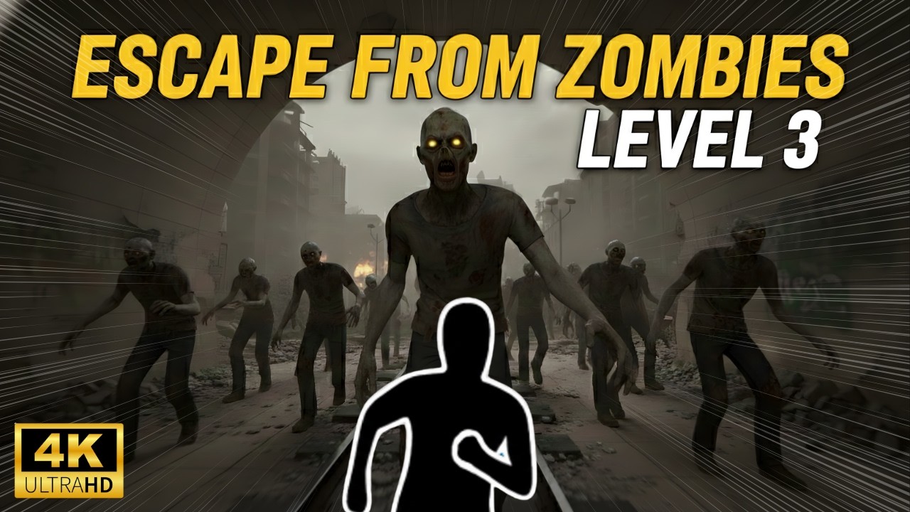 ZOMBIE ESCAPE | 4K Immersive Interactive Warm Up | Run Cardio Workout Level 3