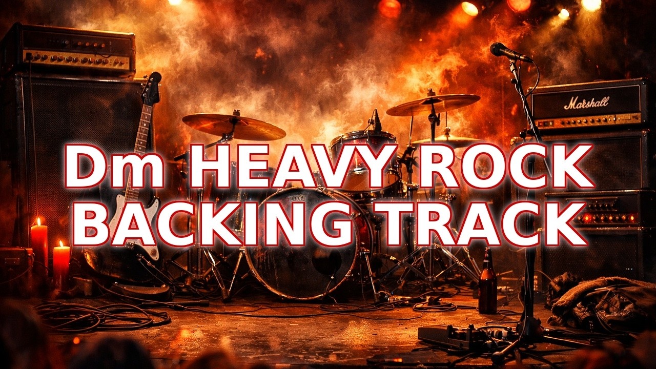 Dm Heavy Rock Backing Track 85 bpm