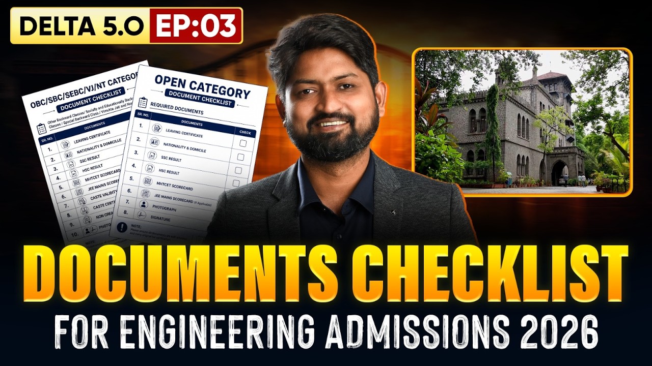 DOCUMENTS REQUIRED FOR ENGINEERING ADMISSIONS 2026 in Maharashtra | MHTCET | Ep.03 #mhtcet2026