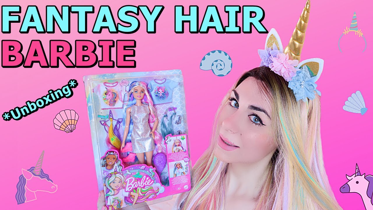 FANTASY HAIR BARBIE 2020 - UNBOXING/ REVIEW *2 Magic Looks* MERMAID - UNICORN