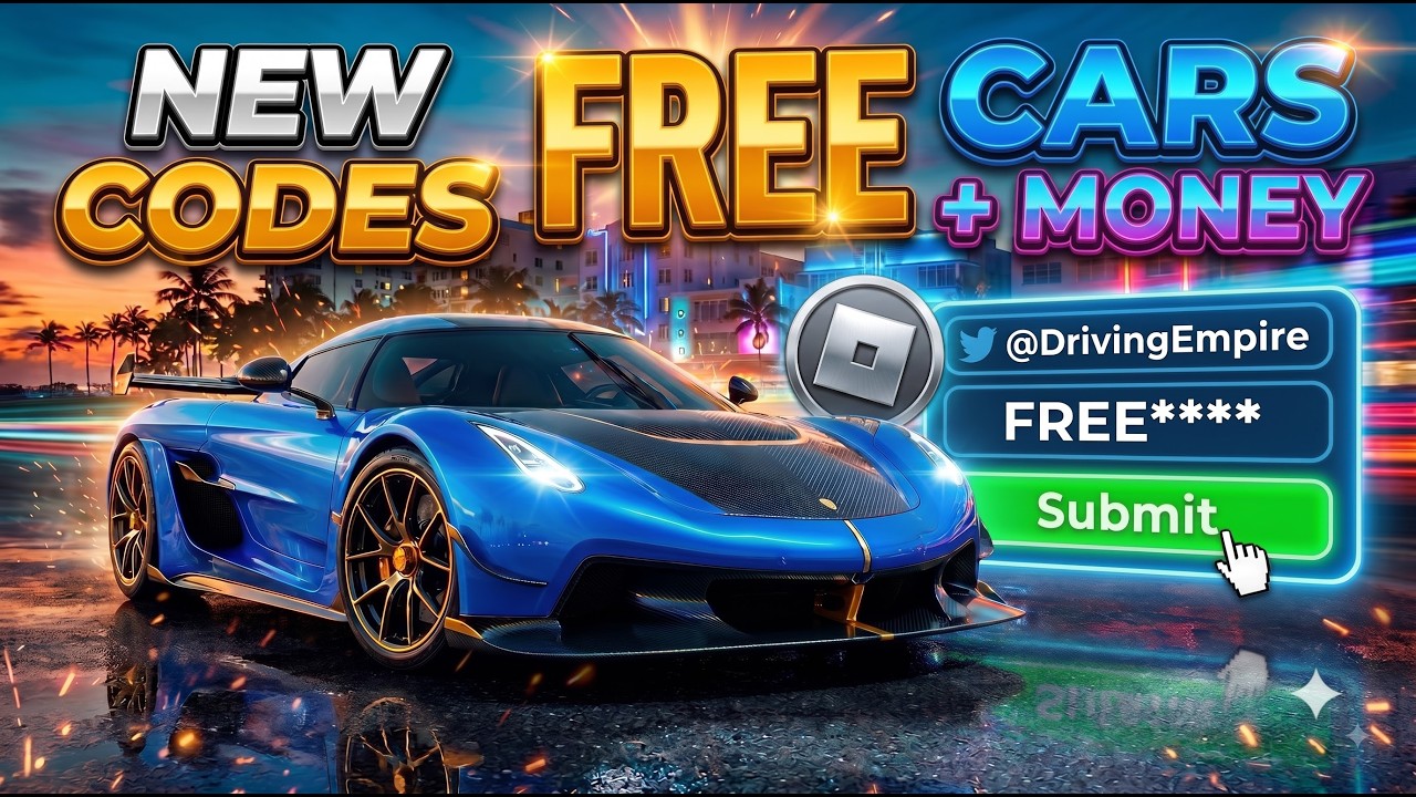 DRIVING EMPIRE Новые коды 2026 | Как получить бесплатные деньги и машины в Roblox Driving Empire