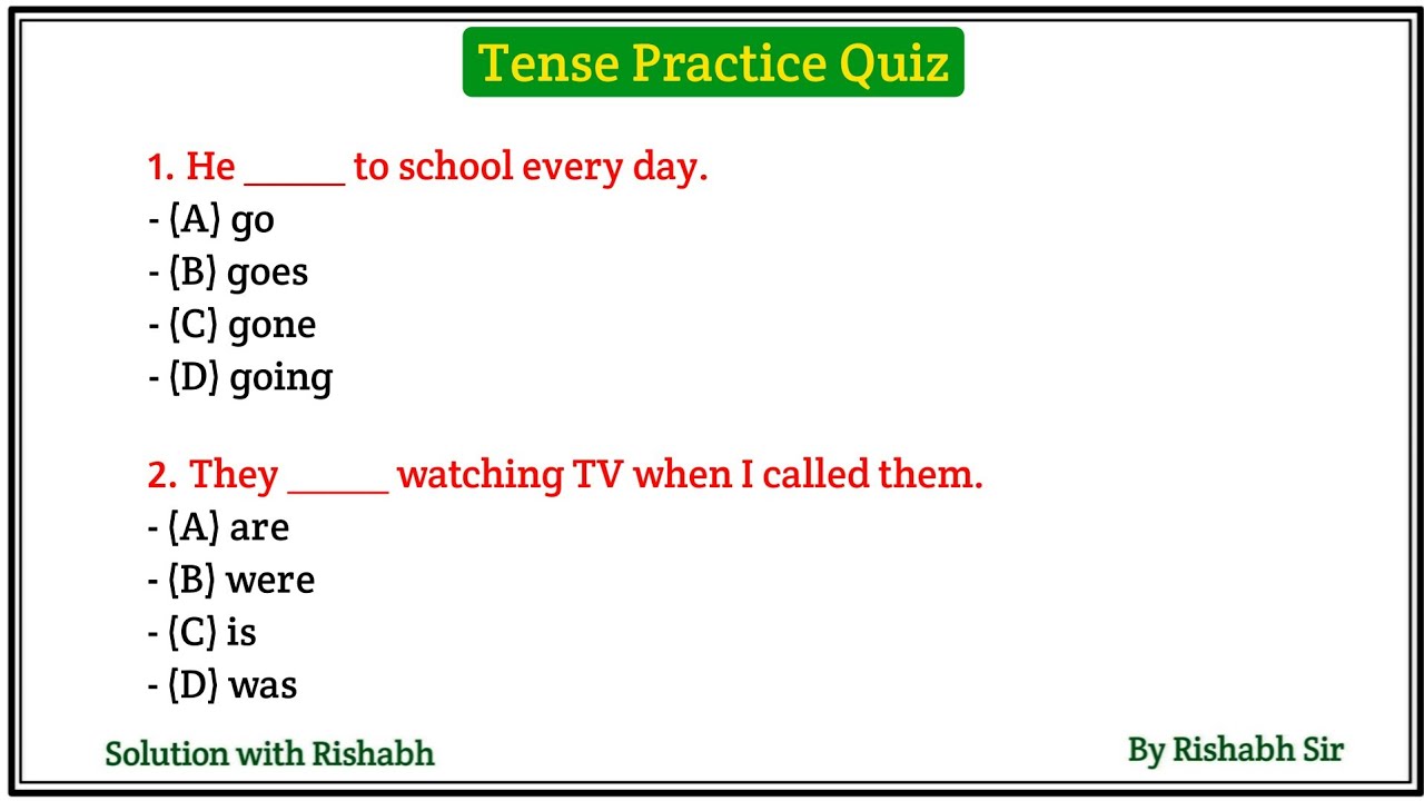 Tense practice test | Tense practice questions ssc | Tense in english grammar | Tense mcq test
