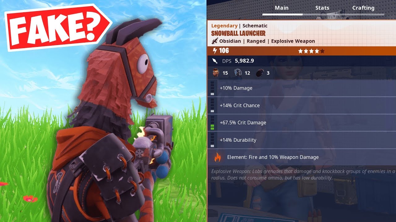Is there a FIRE SNOWBALL Launcher CRAFTER?! (Fortnite)