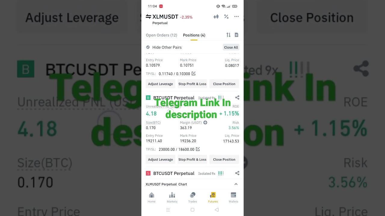 Futures Trading Profit l Free Crypto Signals Telegram Groups l #shorts #crypto #binance