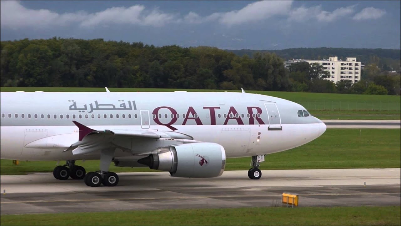 [FullHD] RARE Qatar Amiri Flight Airbus A310-300 takeoff at Geneva/GVA/LSGG