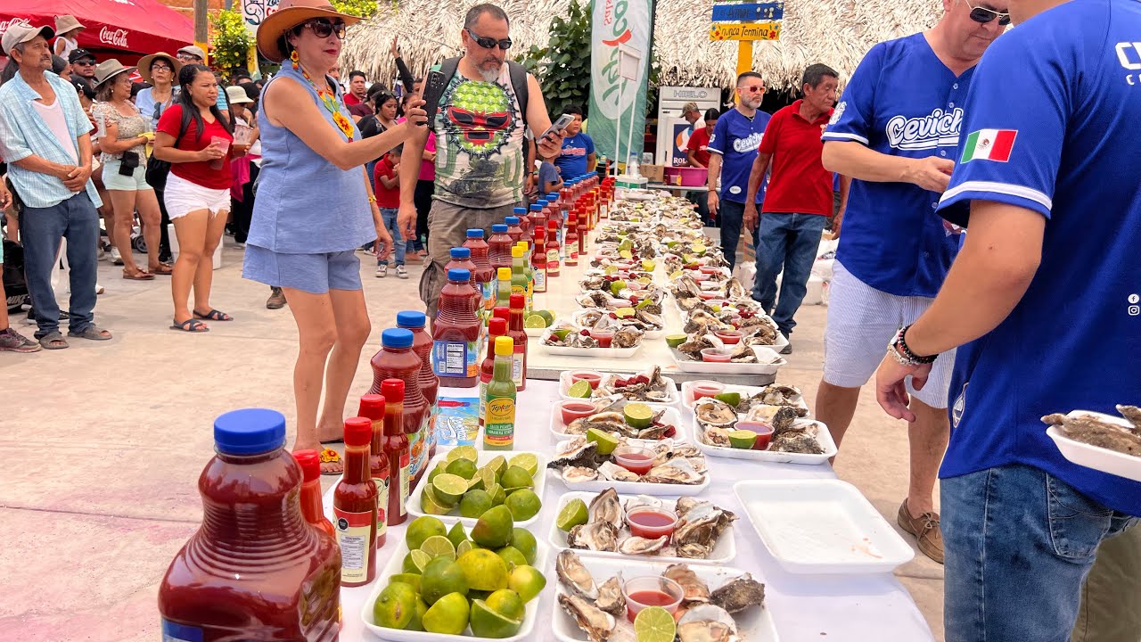 Así se vivió el 5to festival del ostion en ATICAMA NAYARIT regalaron mas de 2.5 toneladas