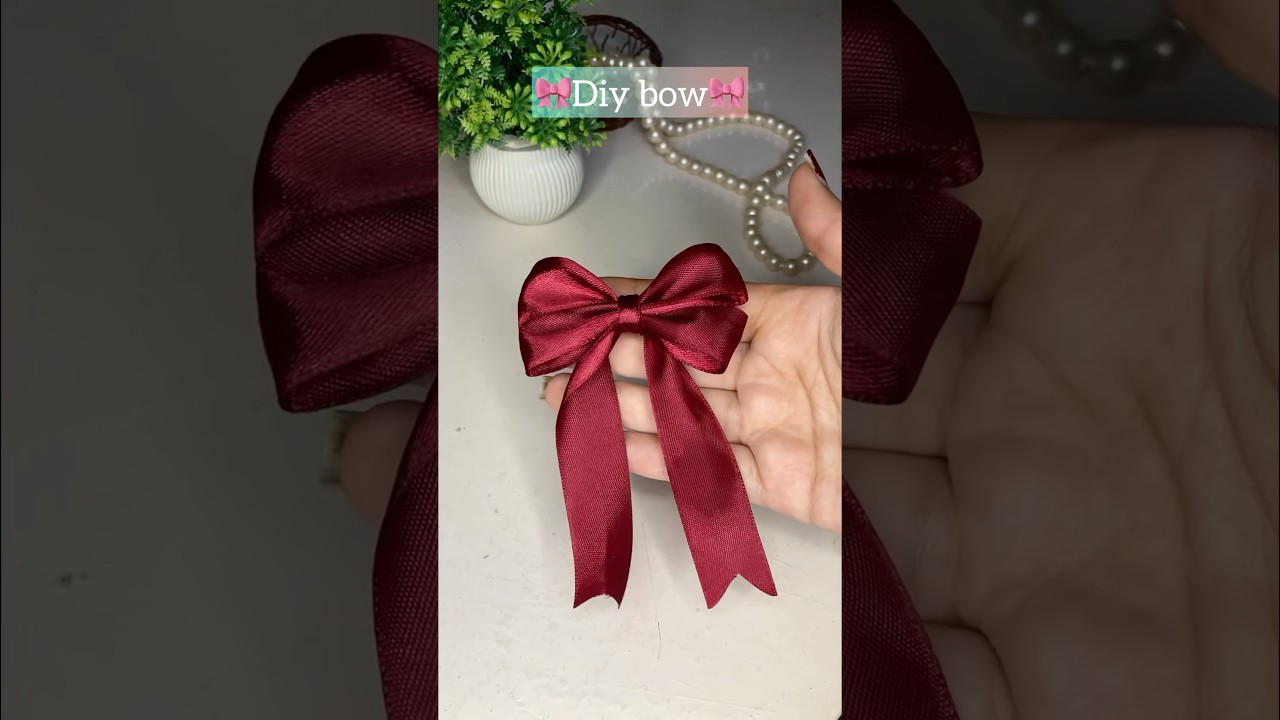 Diy bow tutorial🎀 how to make a bow #shorts #diy #ribbon #tutorial