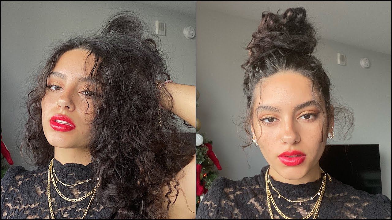 RED LIP NO FOUNDATION MAKEUP TUTORIAL + HAIRSTYLE / Another easy one