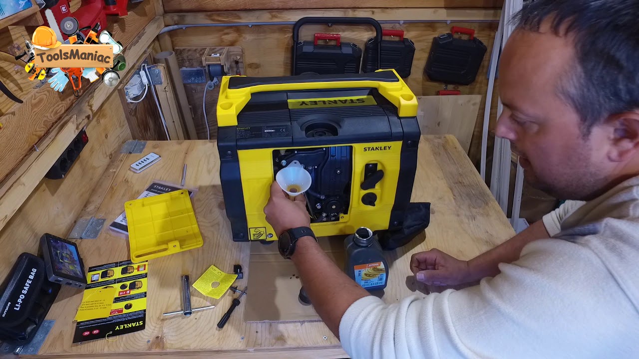 Stanley SIG1200S inverter 4 stroke generator unboxing and first use