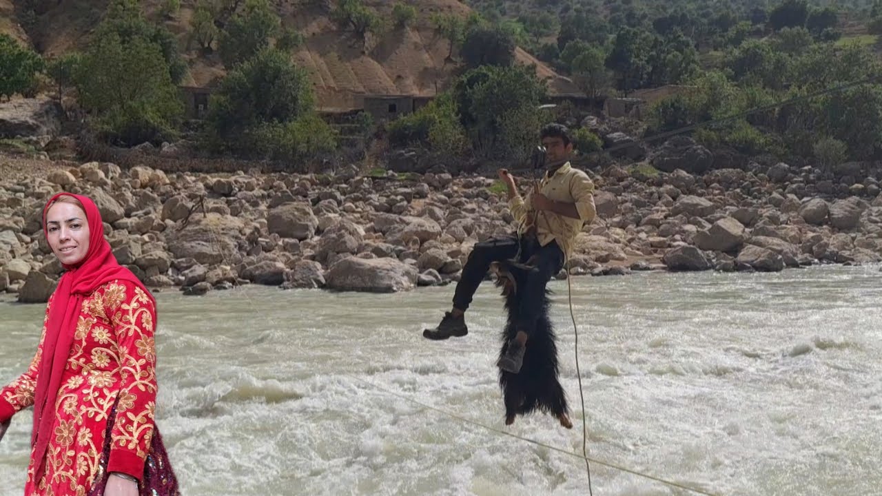 Crossing the raging river and buying a nomadic tent