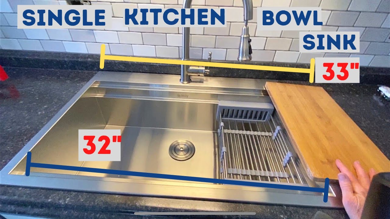 Кухонная мойка с одной чашей Akdy KS0235, 32 дюйма в проёме 33 дюйма | Видео по ремонту #17