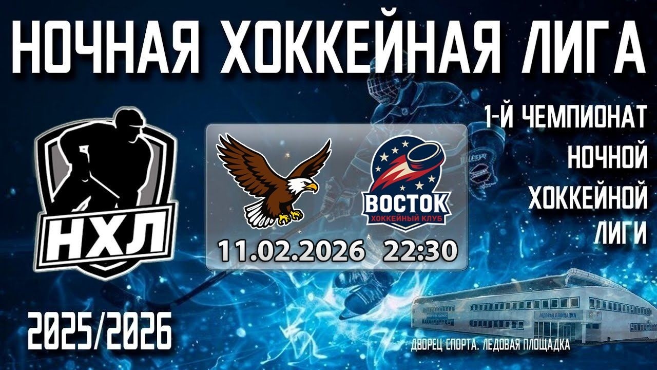 11.02.2026. 1-й Чемпионат НХЛ. Минские Ястребы - ВОСТОК