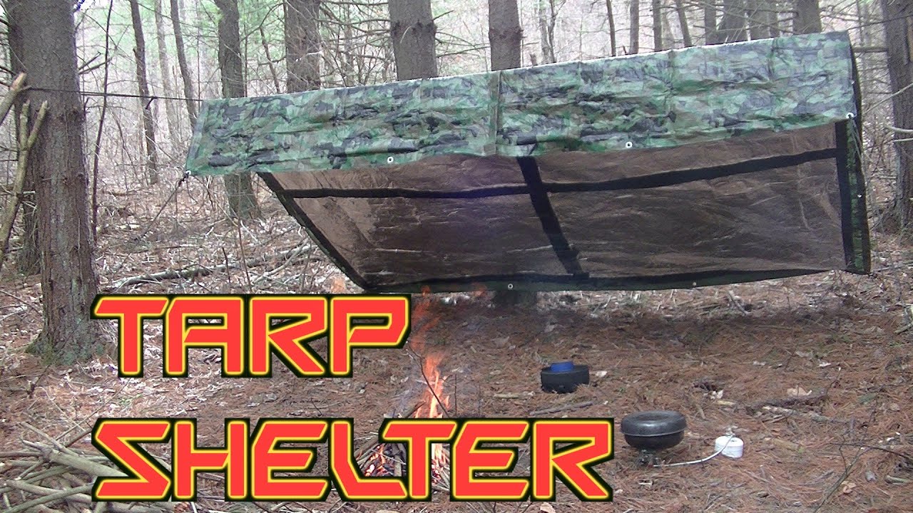 Heat Reflective Survival Tarp Shelter Set Up