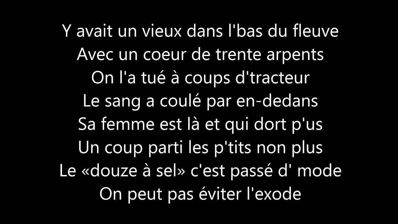 Gaston Mandeville | Le vieux du bas du fleuve | Paroles