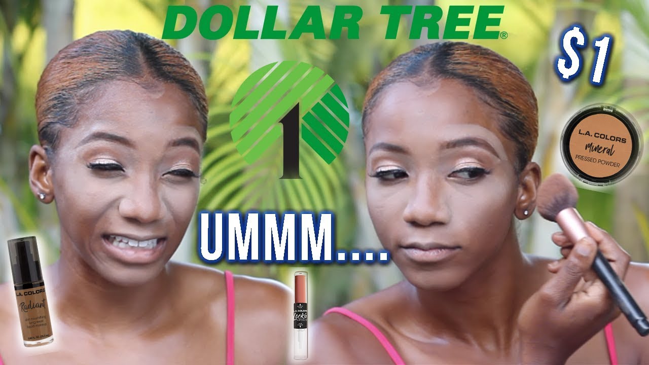 FULL FACE OF DOLLAR TREE MAKEUP TESTED FOR BLACK GIRLS  ft. my Jamaican cow (Hits & Misses)