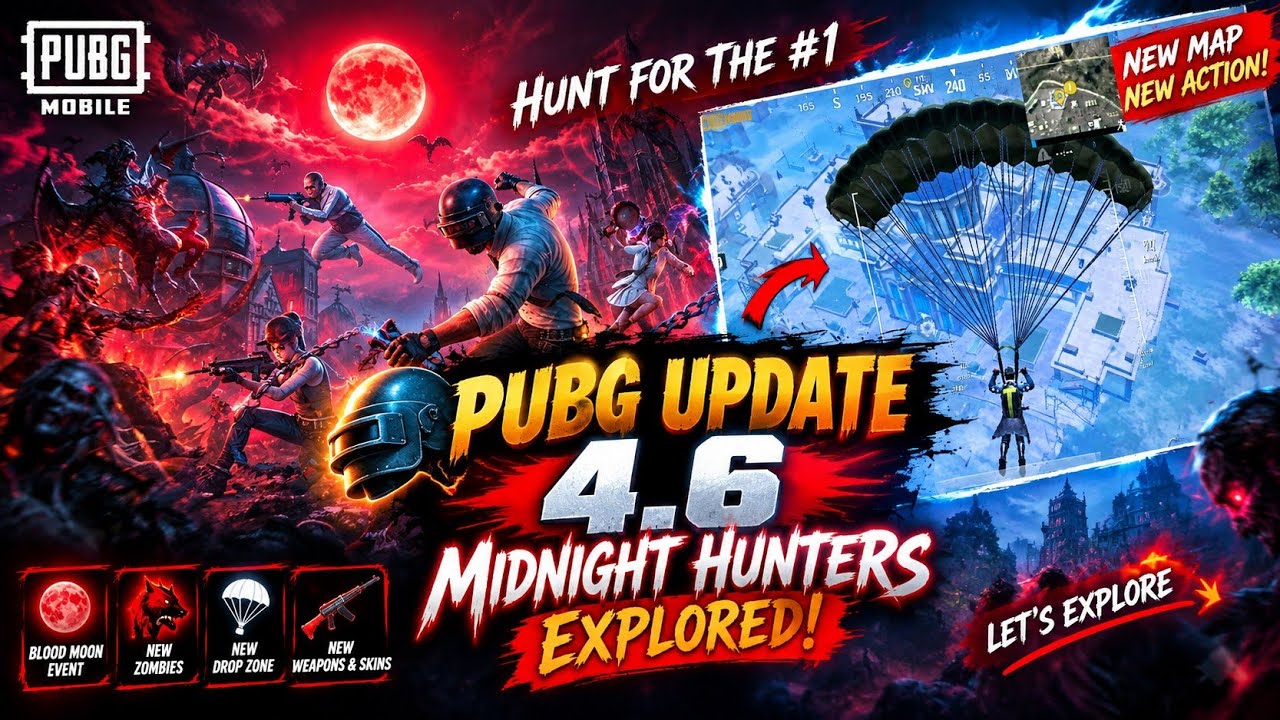 PUBG MOBILE 4.6 UPDATE 🔥 Midnight Hunters FULLY EXPLORED! New Map, Zombies & More! 