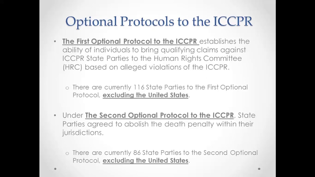 Intro to the International Covenant on Civil & Political Rights ICCPR An Opportunity for Engagement