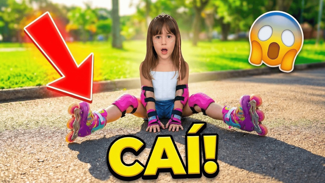 CAÍ DE PATINS NO PARQUE!! Deu Ruim 🚨😭