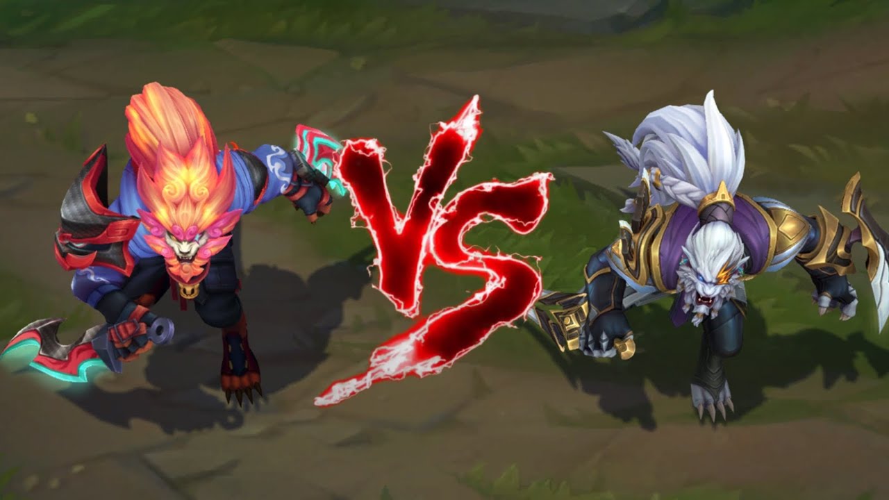 Street Demons Rengar VS Sentinel Rengar Skin Comparison
