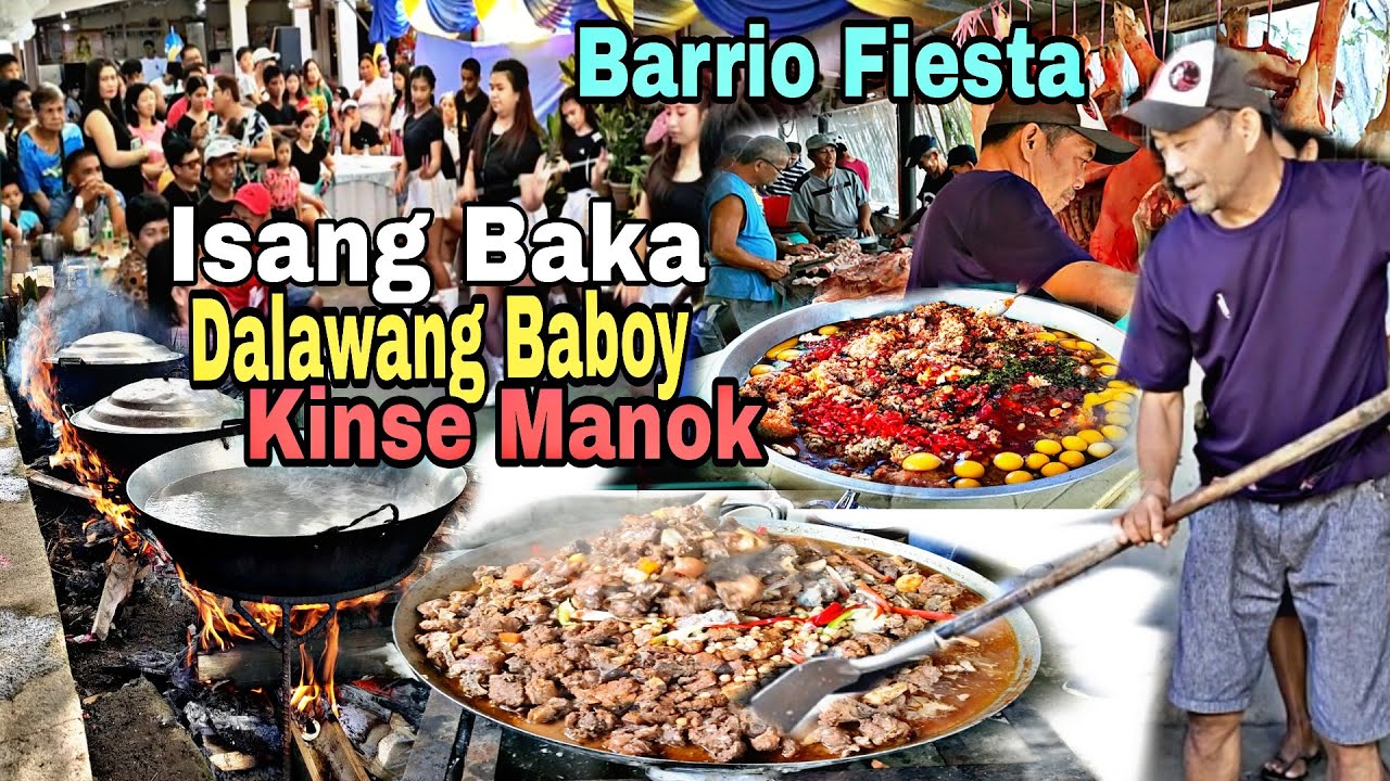 Traditional Barrio Fiesta Celebration in Province | Handaan sa Batangas Nagkatay ng Baka,Baboy,Manok